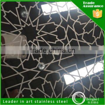 building elevator decoration use champagne etched pattern finish stainless steel