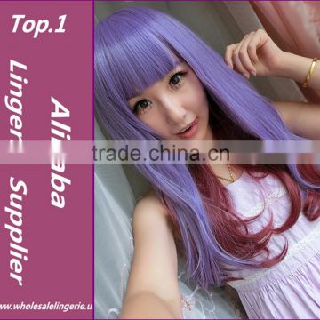 Top Quality 80cm long straight Heat Synthetic multi color Cosplay Wig