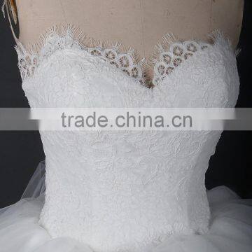 RSW913 Tulle Ruffle Skirt Vintage Lace Express Wedding Dress Bridal Ball Gown photo-5