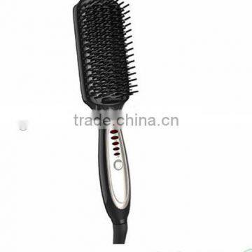 Black Auto Electric Hair Curling Brush With Hair Straightener Function