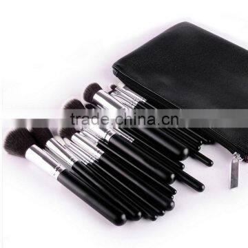 New Style Mulitifounctional Custom Logo 15pcs Makeup Brushes With High Quality Black PU Bag