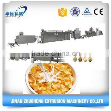 Extruded corn flakes and breakfast cereal making plant production line