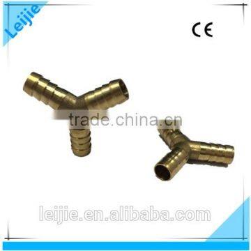 Brass Casting Three-way Hose Barb Connection Copper Pipe Y Fitting