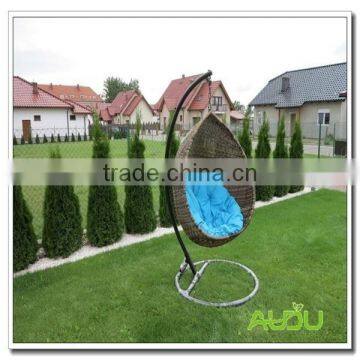 Audu Wicker Swing Chair,Swing Chair With Blue Cushion photo-3