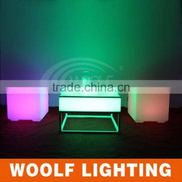 Waterproof Stylish LED Square Bar Tables With Metal Stand photo-3
