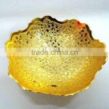 Promotional gift, corporate gift item gold plated brass bowl
