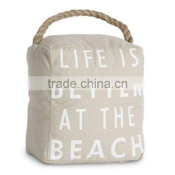 Store More Hot Sale Monogrammed Canvas Beige Door Stopper With Handle photo-2