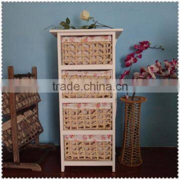 Elegance Rural Style Wood Cabinet With 7 Wicker Drawers Wholesale photo-2