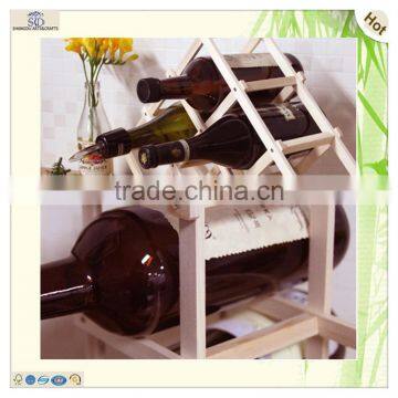Handmade Antique Color Wood Bottle Wine Stand photo-5