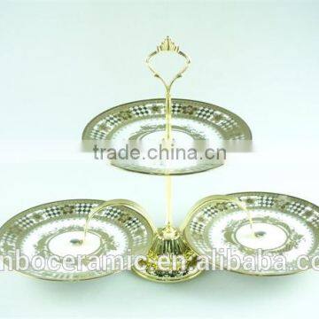 3-tiers Cake Stand Ceramic Porcelain Mid-east Style Cake Plates Wholesale photo-2
