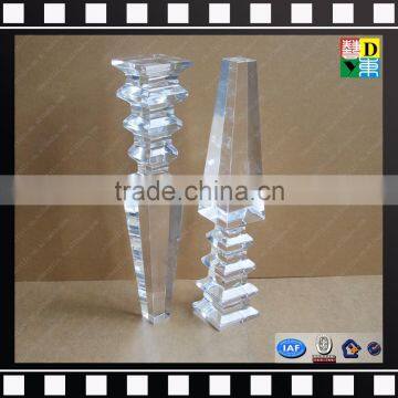 New design durable clear lucite furniture leg acrylic table leg for dining tables