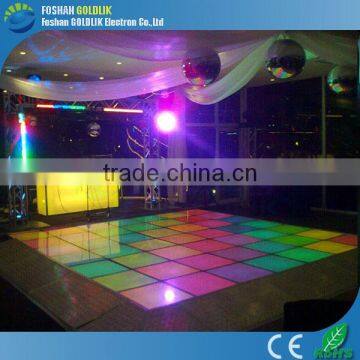 Interactive led dance floor for acrylic dance stages with flight case