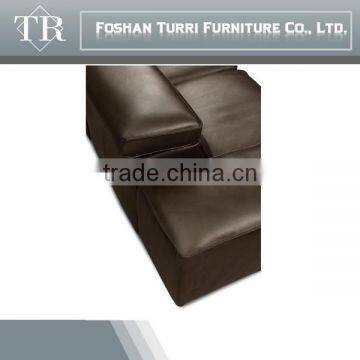 Italian Comfortable Brown Color Corner Leather Sofa photo-4