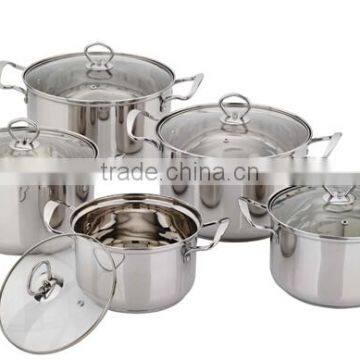 10pcs stainless steel soup pot set cookware set