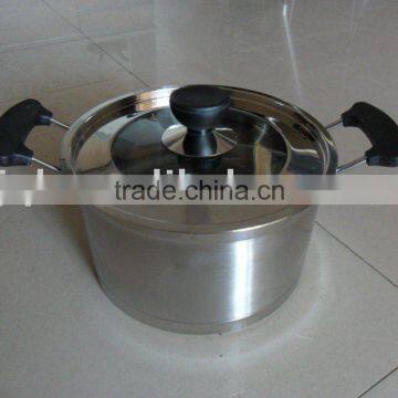 Stainless steel soup pot with right angle