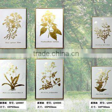 Framed Handmade Canvas Oil Painting With Gold Leaf Forest for Home Decoration photo-4