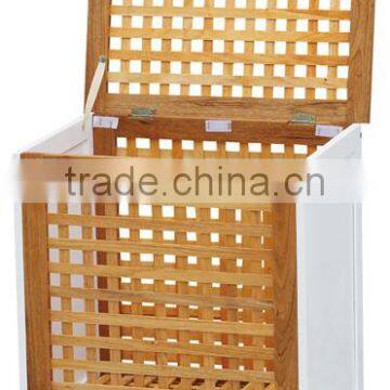 European Style Walnut Wood Laundry Basket