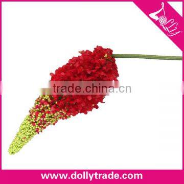 Fabric Home and Wedding Red Decorative Artificial Flowers , Silk and Plastic Artificial Flowers