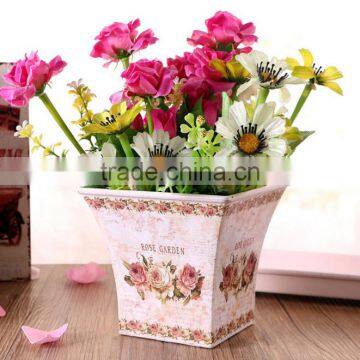 Set of 3 Planters Plant Pot Holders Small Bucket for Flower Pots With Tray photo-4