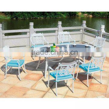 living room heavy-duty aluminum dining round table and chair set furniture