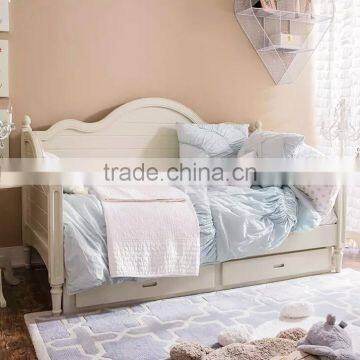 Antique French Style Princess Snow White Pure White Solid Carving Daybed With Two Big Drawers BF11-02274b photo-2