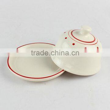 Ceramic Butter Holder With Hand-painted Design photo-2