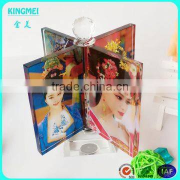 Square 4x6 Clear Freestanding Lucite Crystal Picture Frame photo-6