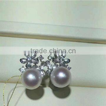 Wholesale 7.5-8mm White Akoya Pearl Earring photo-2