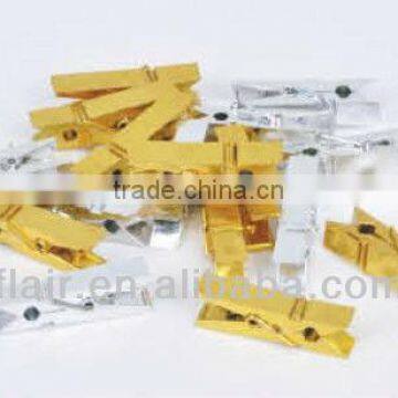 plastic electroplated decorative silver gold peg clips