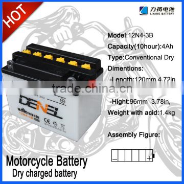 motorcycle battery 12v 4ah lead acid battery