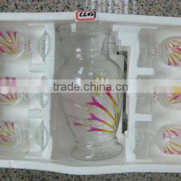 JK029 7pcs Glass Drinking Set with spray deco