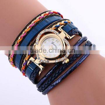 2017 Vogue Women Velvet Wrap Around Heart Bracelet Watch Wrist Watches for Girl photo-3