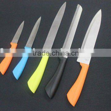 Stainless steel pro kitchen knife w/colorful ABS handle