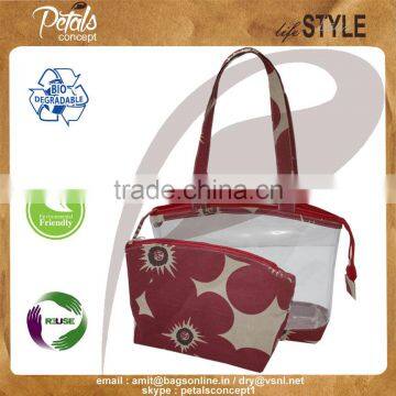 2017 See Through PVC/Juco Tote Bag Purse With Pouch photo-4