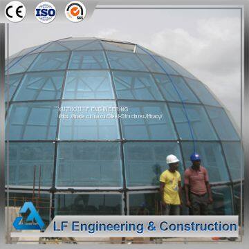 Metal steel structure glass dome roof