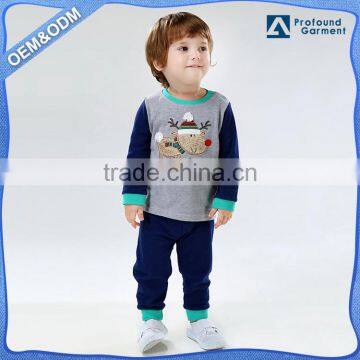 Color Combination Jersey Christmas t Shirts Wholesale Children's Boutique Clothing Sets