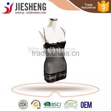 sexy lady black transparent nightwear,customized women nightdress,black nightwear with lace (Accept OEM)