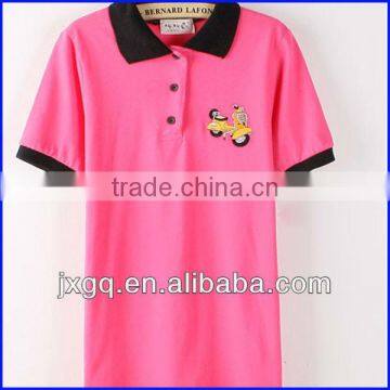 2013 New Polo Shirt Design Red Short Sleeves Uniform Women Polo Shirt