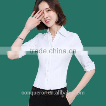 made to measure fine cotton shirt for slim fit business lady