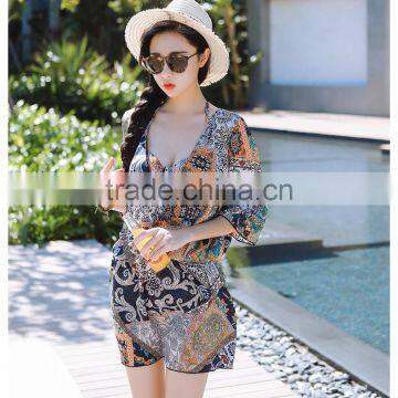 Three Pieces Bikini Sets Bohemia School Girls Beach Wear photo-6