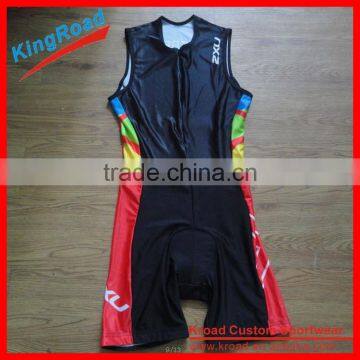 Custom high quality digital sublimation printing triathlon wetsuit surf sleeveless