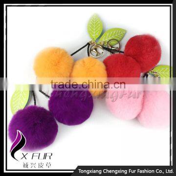 CX-R-56 Promotion Price Genuine Rabbit Fur Custom Keychain Charm Bag photo-4