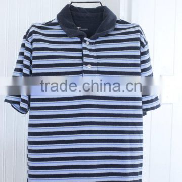 Mens Vintage Striped Polo Shirt Summer Fashion Polos for Men 2 Buttons Athletic Fit Polo T Shirt Wholesale