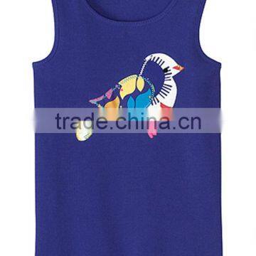 Girls Embroidered Blue Tank top