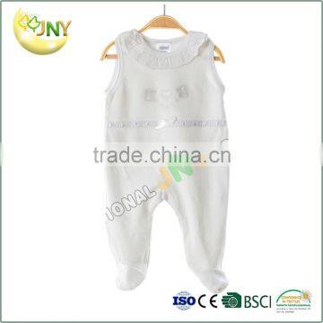 2016 new style round collar white baby cheap romper