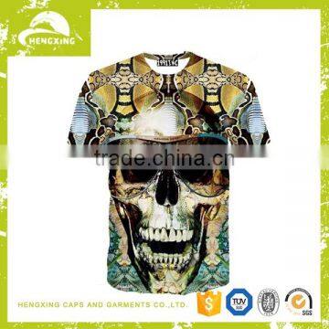 2016 Customised Men's Sublimation Full Print Short Sleeve 100%Cotton T-Shirt Wholesale photo-2