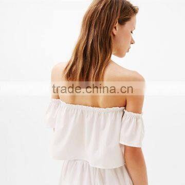 2017 OEM Woman Floral Embroidery Sexy Off-the-shoulder Top photo-3