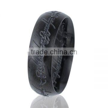 Titanium Steel Unadjustable Rings Black Message