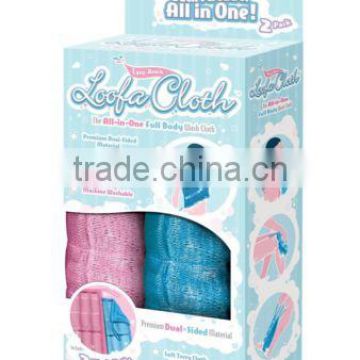 2PCS/LOT Easy Reach The All-in-One Full Body Loofa Wash Cloth