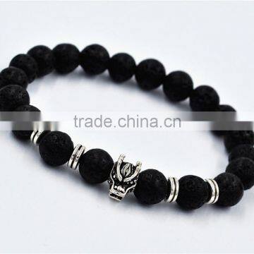 Ox-Head Bead Lava Rock Bead Bracelet Men's Gift Accessories Jewelry